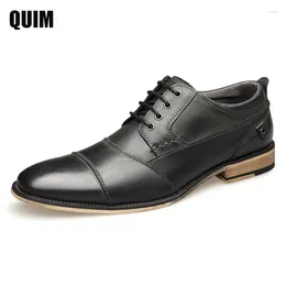 Casual Shoes Brand Men Top Quality Oxfords British Style Genuine Leather Dress Business Formal Flats Plus Size 50