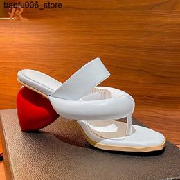 Sandals New 2022 sexy summer Japanese style high heels open toe black and white almond dress party casual womens slippers flip shoes Q240330
