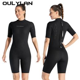 2024 Wetsuit m Neopreno Surf Suit Short Sleeve Swimwear Kitesurf Scuba Diving Spearfishing Swimsuits for Women 240321