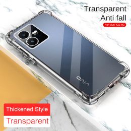 For Vivo Y22 4G Case Transparent Camera Shockproof Phone Cover On VivoY22 Y22S Y 22 22S 22Y VivoY22S 2022 Silicone Protect Coque