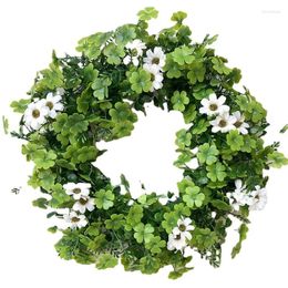 Decorative Flowers Leaf Garland Round Hanging Leafs Window Front Door Holiday Wreath Suction Cups