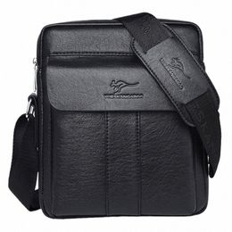 luxury Brand Vintage Menger Bag Men Leather Busin Shoulder Bag Brown Black Man Crossbody Bag Male Handbag Gift For Husband 382Z#