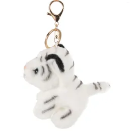 Gift Wrap DIY Wind Chime Pendant Plush Tiger Shape Keychain Stuffed Keyring Hanging Decoration Bag