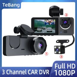 3 Channel Car DVR FHD 1080p 3-Linsen in der Fahrzeug Dash Cam Drei-Wege-Kamera DVRS Recorder Video Registrator Dashcam Camcorder