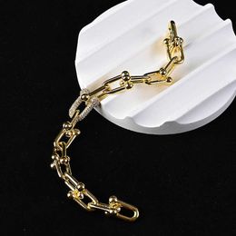 Original brand Qingdao Jewellery horseshoe style exquisite inlaid zircon bracelet with Personalised chain accessories With logo