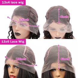 Transparent 13x6 Body Wave HD Lace Frontal Wig Curly Loose Deep Wave Wig Human Hair 13x4 Bone Straight Lace Front Wig