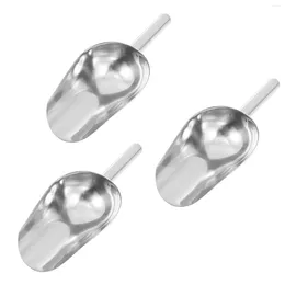Flatware Sets Stainless Steel Scooper 3pcs Kitchen Scoops Tea Coffee Bean Flour Soybeans Shovels For Bar Party 10in
