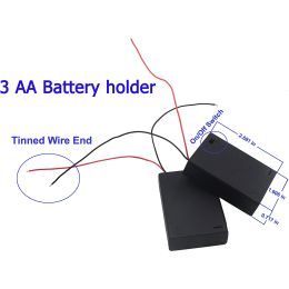 1/2/3/4 Slot AA Battery Holder,1.5V/3V/4.5V/6V AA Battery Box with Leads Wires ON/Off Switch and Screw Cap Case Back Cover