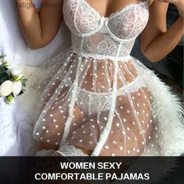 Sexy Set Women Sexy Exotic Gater Lingerie Female Lace Transparent Mesh No Steel Ring Bra Panty Sets Pajamas Dredd Sexy Lingerine Outfit Y240329