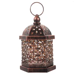 Candle Holders Vintage Lantern Flameless Lamp Handheld Wedding Ceremony Decorative Morocco Iron Versatilen