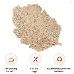 Table Mats Easy To Clean Placemat Banana Leaf Set Heat-resistant Non-slip Pvc Dining Protection Pads For Decoration