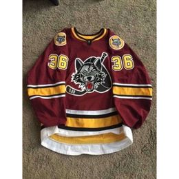 24S 36 JUSTIN SELMAN AHL CHICAGO WOLVES Hockey Jersey stitched Customised Any Name And Number Jerseys