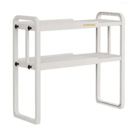 Kitchen Storage Expandable Cabinet Shelf Heavy Duty Metal Organizer Rack For Bathroom Pantry