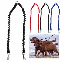 Dog Collars 2 Way Couplers Leash Rope Elastic Extended Pet Belt Outdoor Training For Two Double Small Medium Large Dogs Lead Stuff