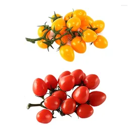 Party Decoration KX4B Realistic Cherry Tomatoes Fruit Display Kitchen Home Table Decorations Artificial Fake Simulation Fruits