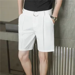 Men's Shorts Straight Tube British Men Summer Korean Fashion Business Casual Work Clothes Breathable Comfortable Slim Simple Wear