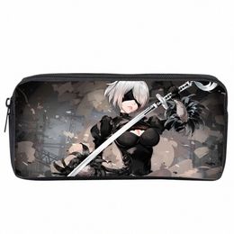 anime Nierautomata Student Pencil Case Boys Girls Carto Pencil Bag Teenager Zipper Handbag Women Girls Makeup Bag W0cP#