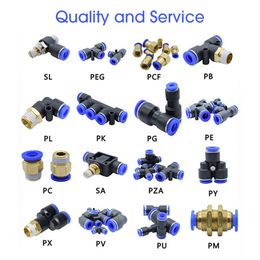Pneumatic Fittings Pipe Connector Air Quick Release Coupling 4mm 6mm 8mm 10mm 12mm PU PE PV PY HVFF BUC Hose Fitting Connectors