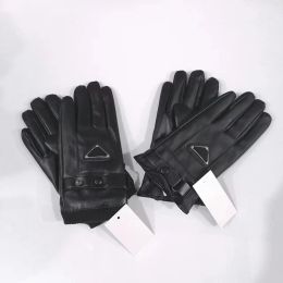 Gloves 2023 Winter Men Leather Gloves Designer Cashmere Fashion Glove High Grade Buckskin Gloves Fashion Classic Hardware Mens Outdoor Dr