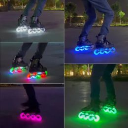 4pcs Colorful LED Flash Wheel Inline Skates Speed Skates Rock Fancy Roller Skates 60/62/64/68/70/72/76//80/90/100/110/125mm