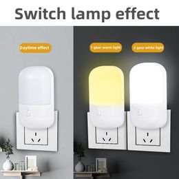 Energy Saving 3W Night Light Plug-in LED Feeding Socket Lamp Indoor Lighting Bedroom Night Bedside Lamp US/EU Two-color NEW