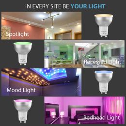 Zigbee GU10 LED Light Bulbs Tuya Smart Lamp RGB+WW+CW 5W Dimmable Led Track Light Bulb Works with Alexa Google Home SmartThings
