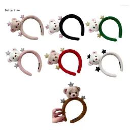 Party Supplies B36D Adult Teens Cartoon Stuffed Bear Headband Woman Spa Hairband Makeup Taking Pos Carnivals Headpiece