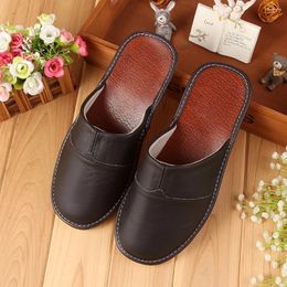 Slippers 2024 Female Spring And Autumn Home Indoor Floor Tendon Bottom Non-slip Leather Sandals 4880