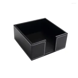 Storage Bottles KX4B PU Leather Square Cocktail Napkin Holder Tissue Box Paper Serviette Dispenser