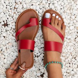 Slippers 2023 New Summer Womens Sandals Car Line Non-slip Beach Shoes Large Size Flip Flops flats Comfortable Women 43 H240328TOFA