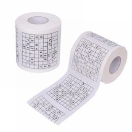 Hot 1 Roll 2 Ply Novelty Funny Number Sudoku Printed WC Bath Funny Soft Toilet Paper Tissue Wood Pulp 300 Bathroom Supplies Gift