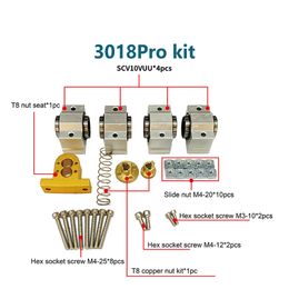 CNC Machine X-axis Accessories Kit CNC3018 PLUS SCV12VUU Bearing 12mm 10mm CNC3018Pro SCV10VUU T8 lead screw X axis Parts.