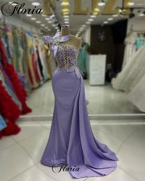 Runway Dresses 2024 Purple Crystals Celebrity For Women Special Awards Ceremony Vestidos De Noche Evening Party
