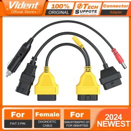 VIDENT For Fiat 3 Pin to 16 Pin OBD2 Connector Adapter 3pin Female Diagnostic Cable Work For ISMART800PRO BT iSmart900 iSmart920