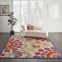 Carpets Nourison Aloha Indoor/Outdoor Red/Multi 6' X 9' Area Rug (6x9)