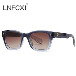 LNCXI Luxury Brand Designer Square Sunglasses Women Men Vintage Sun Glasses for Men Ladies Grey Eyewear UV400 240325