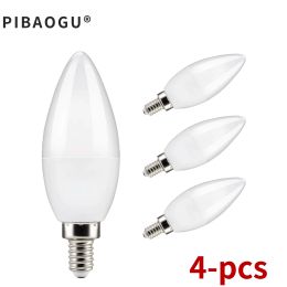 4PCS 3W 6W 9W 12W 15W led Light bulb E14 E27 LED Lamp Indoor Warm Cold White Light AC 220V LED Candle Bulb Home Decor Chandelier