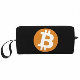 custom Bitcoin Toiletry Bag for Women BTC Fans Cosmetic Makeup Organiser Ladies Beauty Storage Dopp Kit Case F3GY#