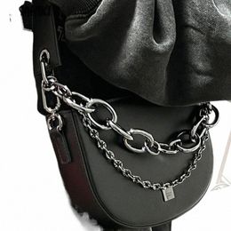 crossbody Bags for Women Trendy Fi Simple Solid Casual Handbags Streetwear Y2k Vintage All Match Chain Shoulder Bag Korean 53W0#