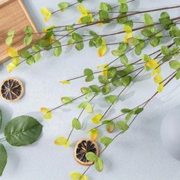 Decorative Flowers Faux Plant Artificial Realistic Leaf Decor Long-lasting Non-fading Simulation Plants For Home Party Table 6pcs