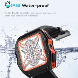 Original Rogbid Model X 4G Smart Watch Android 9.0 OS 4GB 128GB Quad Core Smartwatch Men Wifi GPS Dual Cameras IP68 Waterproof