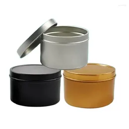 Storage Bottles 24pcs Tin Metal Container 8OZ Candy Flower Tea Pots Empty Cosmetic Cream Jars Silver Gold Black White Accessory Candle Tins