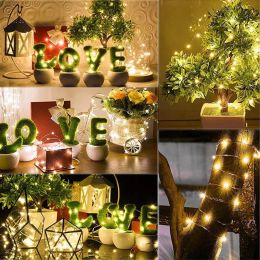 Luci a spago a led USB Filo di rame Fairy White Ghirlanda White Home Christmas Wedding Decoration