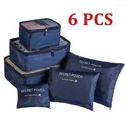 Storage Bags Luggage Packing Travel Organiser Suitcase Bag Toiletry Portable 6pcs Shoes Clothes