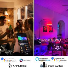 WiFi RGB E27 LED Smart Light Bulb AC 220V 10W Dimmable Bulb Smart Life App Control Support Alexa Google For Home Decor Lighting