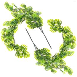 Decorative Flowers Simulated Bamboo Leaf Rattan Artificial Hanging Vine Fake Plant Adorn Green Plants Weeping Decor Wall