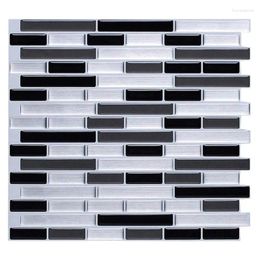 Wall Stickers 3D Brick Wallpaper Tile For Kitchen Bathroom Backsplash Anti-Tile Home Decor 28x23.5Cm Promotion