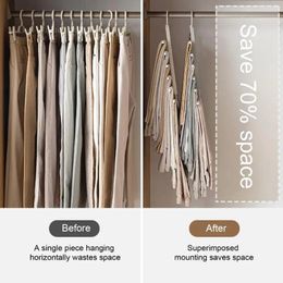 Hangers Wardrobe Organization Tool Closet Space Saver Stainless Steel Folding Trouser Rack With Capacity Anti-slip Design For Organizing