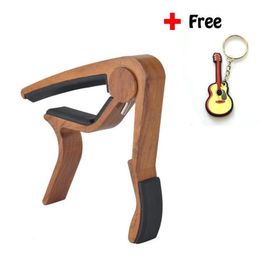 6String Wood Grain Acoustic Guitar Capo Single Handed Quick Change High Capo Quick Change Key Tune1378026