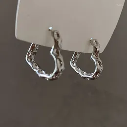 Dangle Earrings Y2K Korean Fashion Vintage Silver Colour Heart Hoop For Women Egirl Trendy Grunge Aesthetic Jewellery Accessories